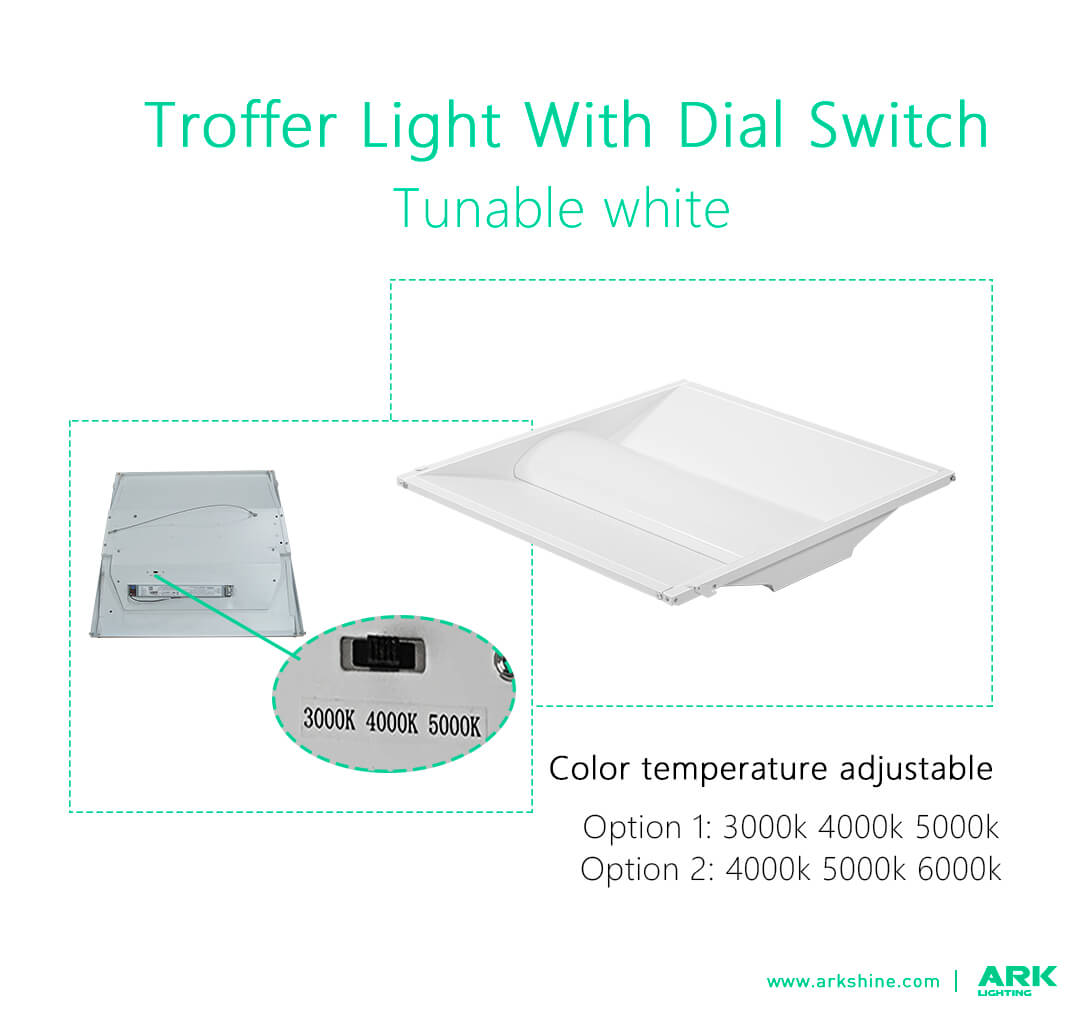 update led Troffer light with dial switch