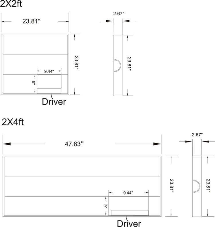 Led troffer light fixture