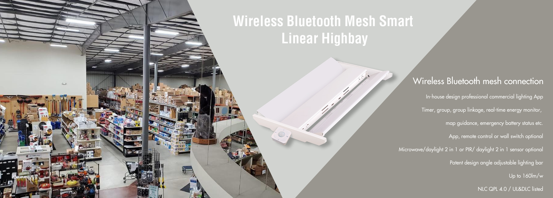 Smart Bluetooth Linear High Bay wireless lighting system