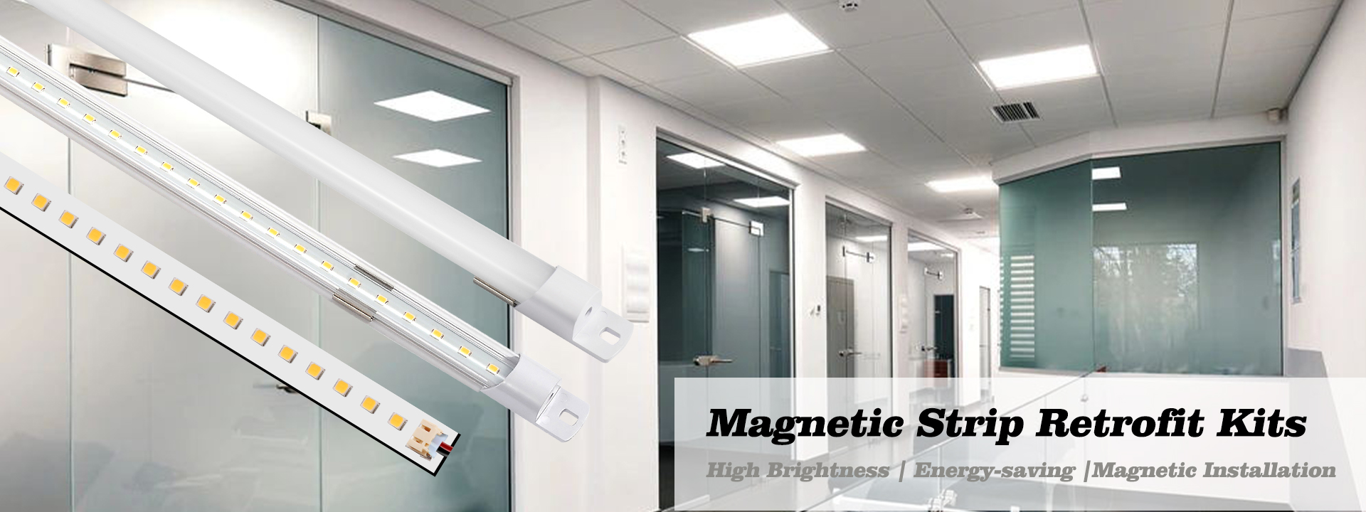 Magnetic LED strip lights retrofit kits