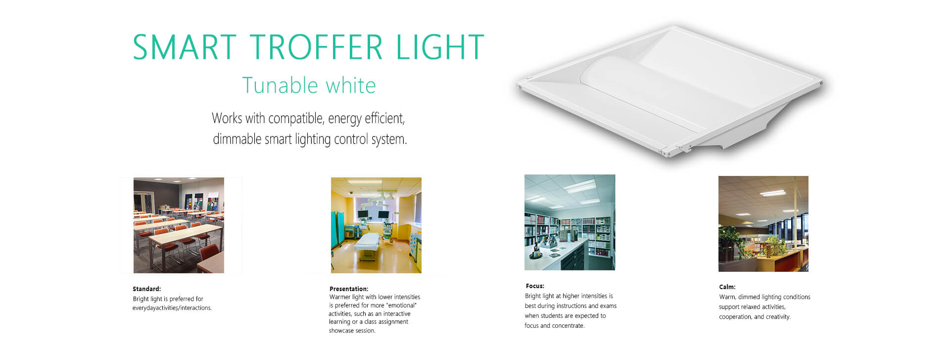 smart tunable white troffer light
