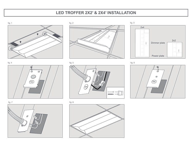 Bluetooth control dimmable & tunable white led troffer install guide